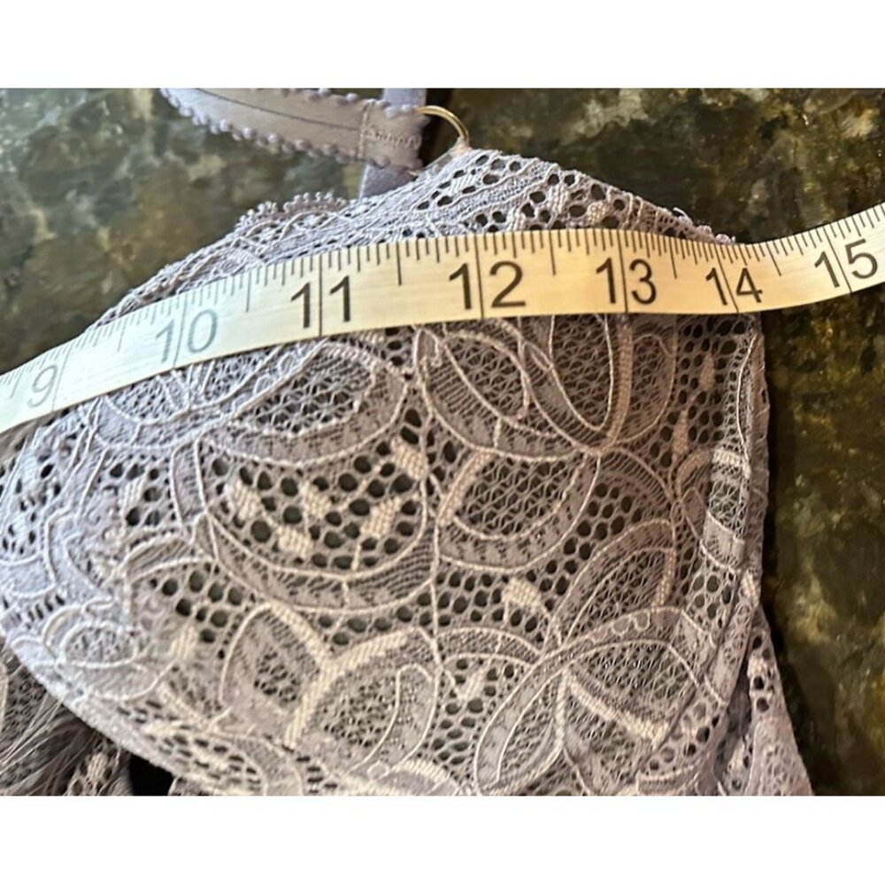 Victoria’s Secret Lace Lingerie Babydoll Top Padded Open Back Sheer Lilac 36C - Picture 12 of 13